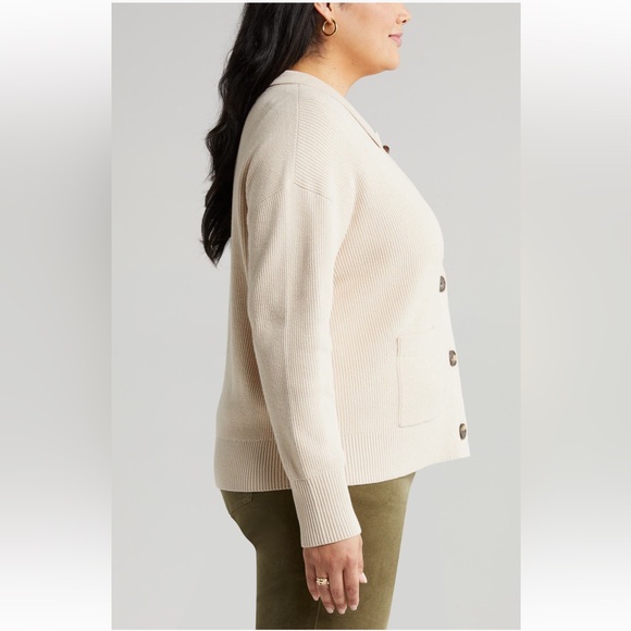 Caslon Ribbed Collared Sweater - Picture 5 of 8